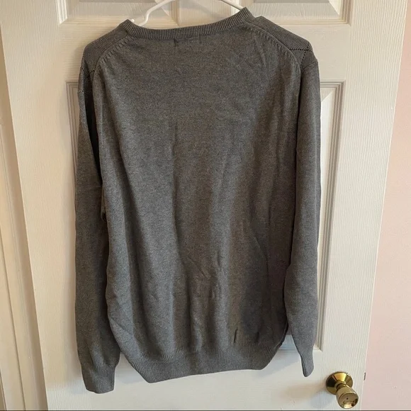 Men’s Gray Cotton Sweater - Picture 3 of 5